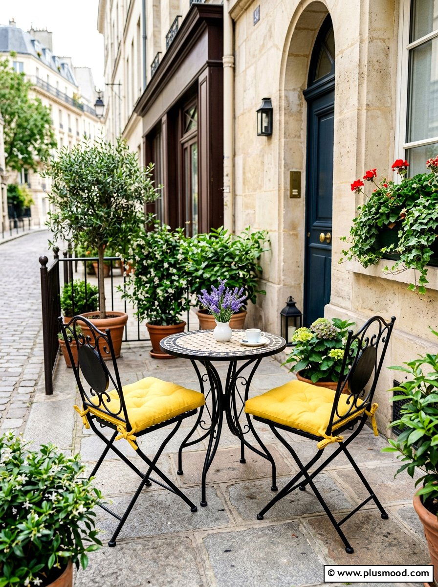 Small Bistro Set - 25 summer townhouse curb appeal ideas
