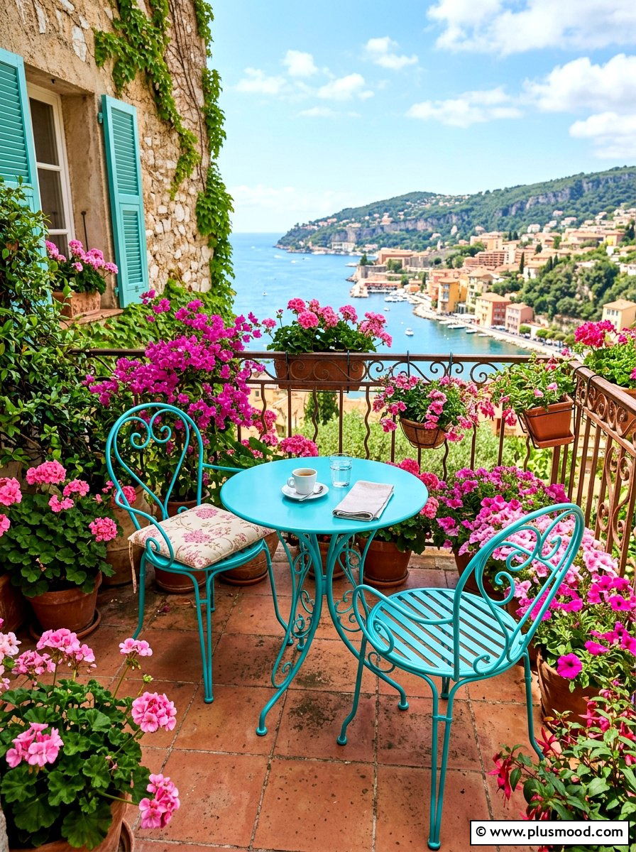Small Bistro Set - 25 summer balcony breakfast nook ideas