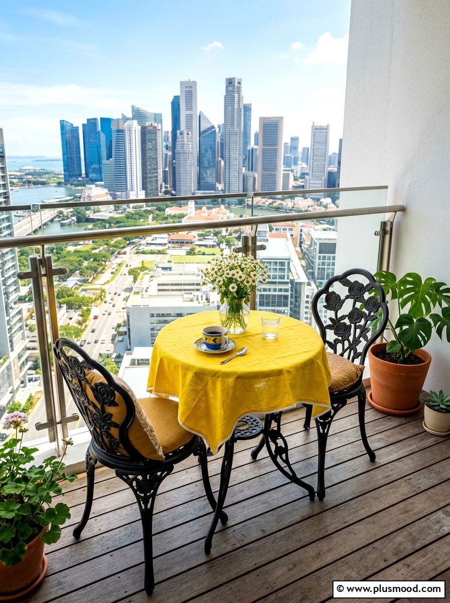 Small Bistro Set - 25 summer balcony patio ideas