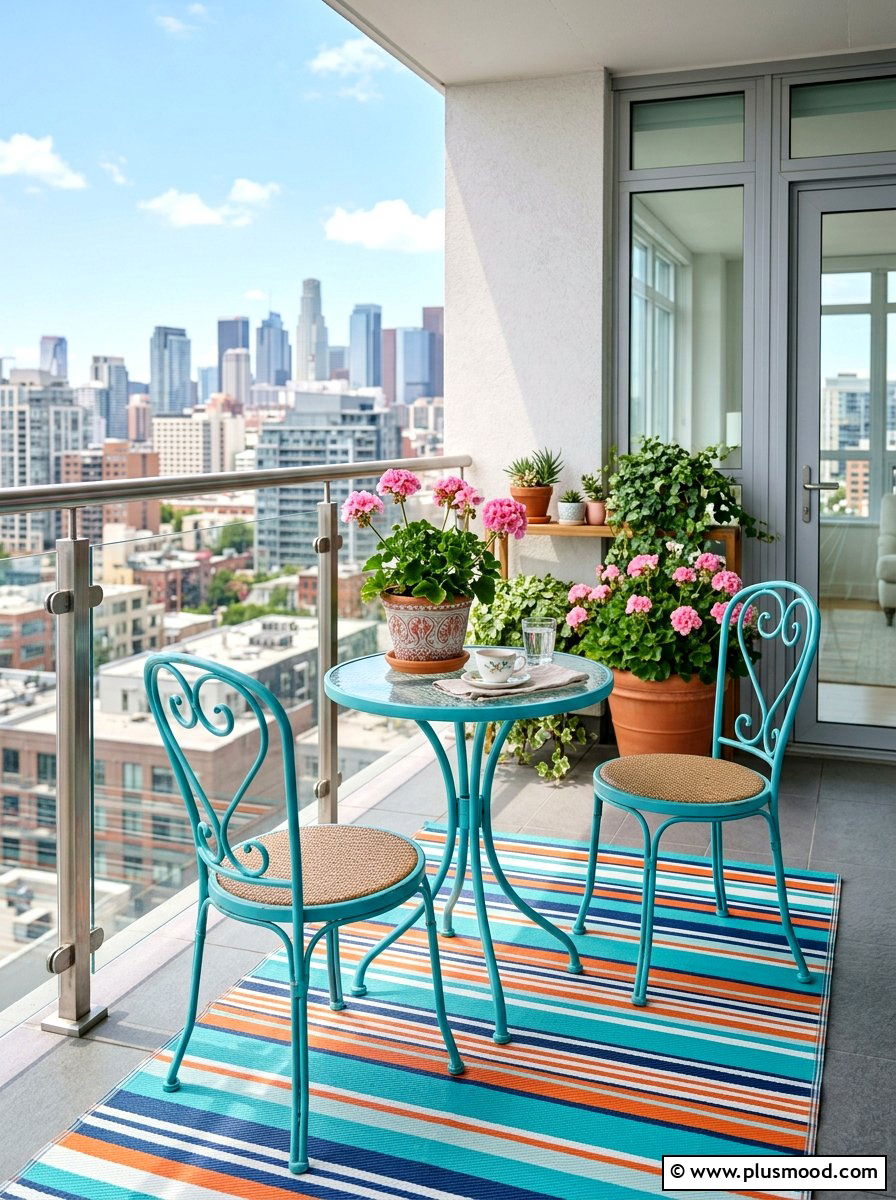 Small Bistro Set - 25 summer city balcony summer decor ideas