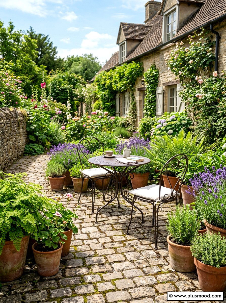 Small Cobblestone Patio - 25 small backyard ideas with cobblestone