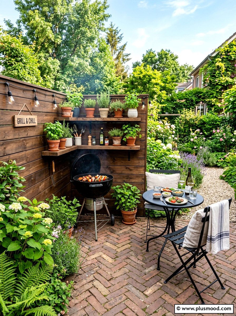 Small Corner Grilling Nook - 25 summer backyard grill area ideas