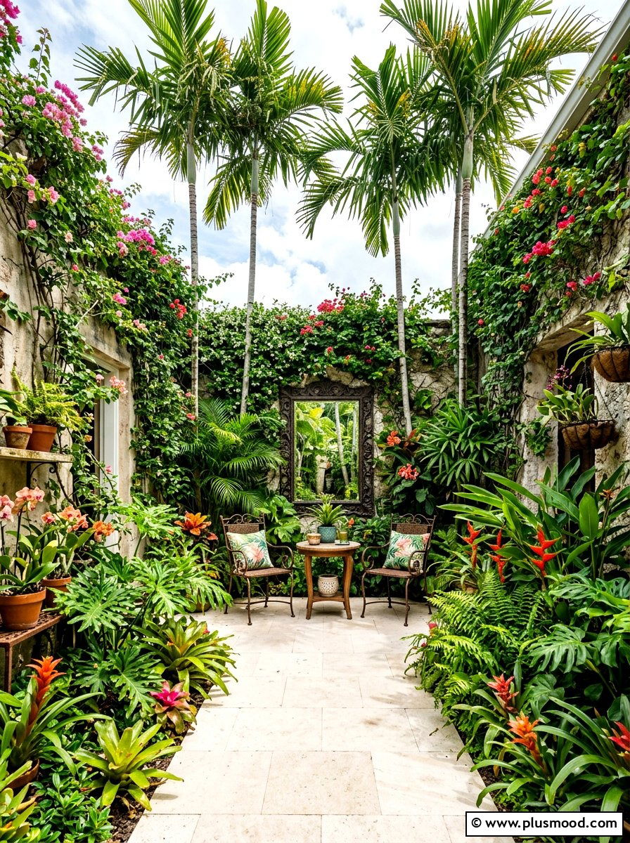 Small Courtyard Tropical Garden - 25 summer tropical garden ideas