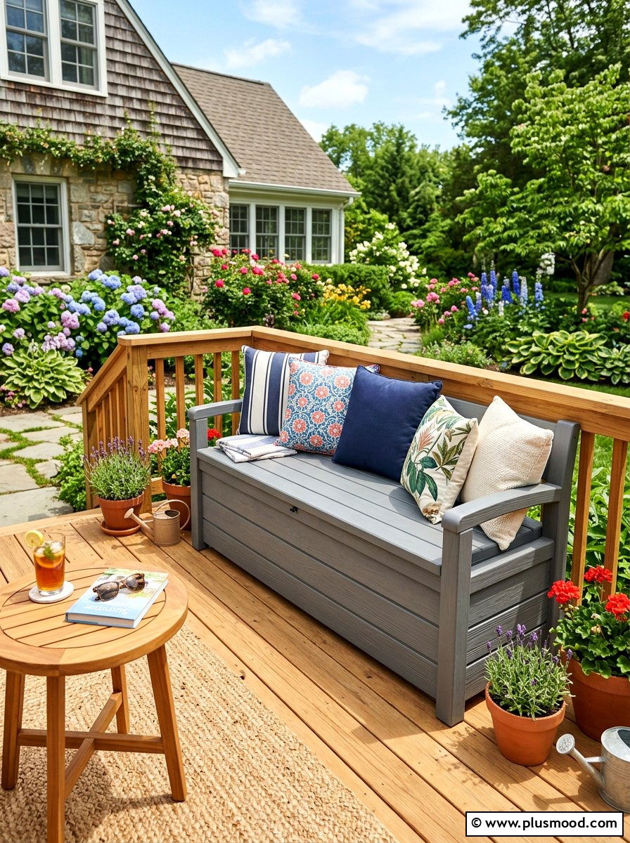 Small Deck Storage Bench - 25 summer small deck ideas for summer