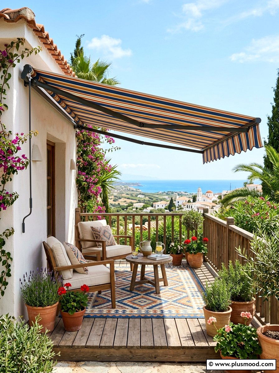 Small Deck With Retractable Awning - 25 small backyard ideas with raised deck