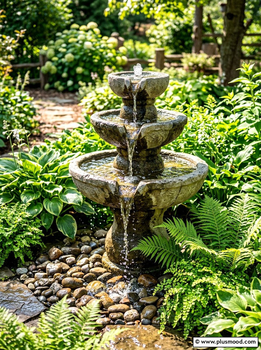 Small Garden Fountain - 25 summer easy landscaping ideas