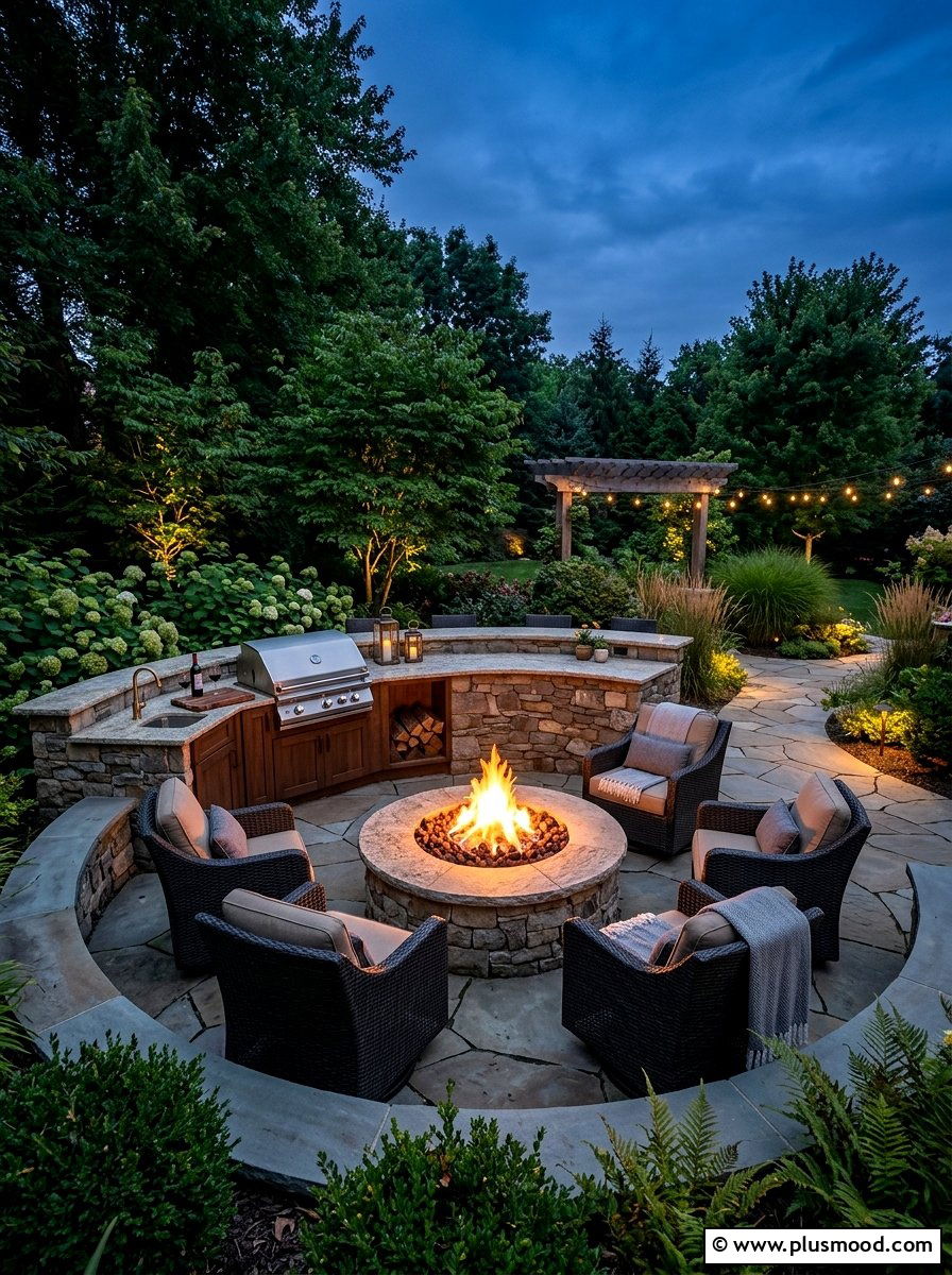Small Outdoor Kitchen With Fire Pit - 25 small backyard ideas with outdoor kitchen