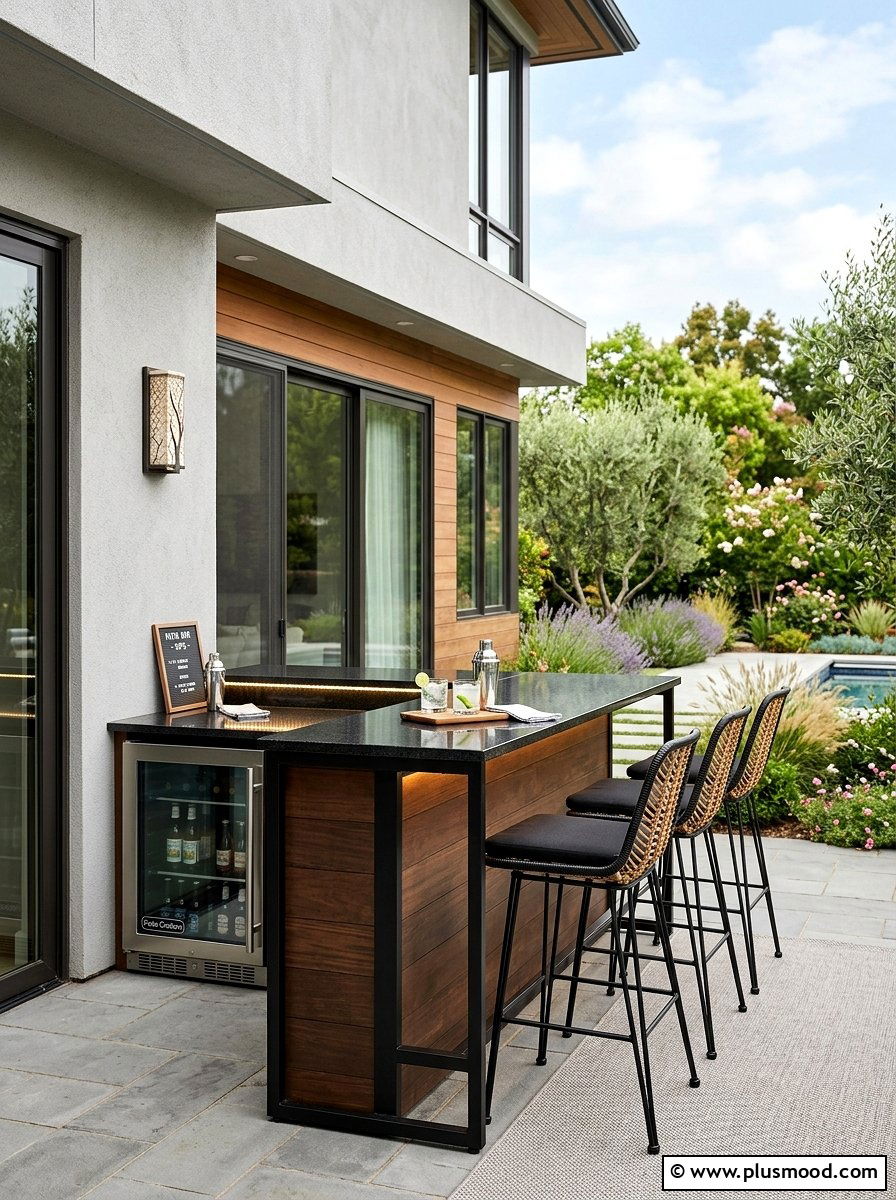 Small Patio Bar - 25 small backyard ideas with outdoor kitchen