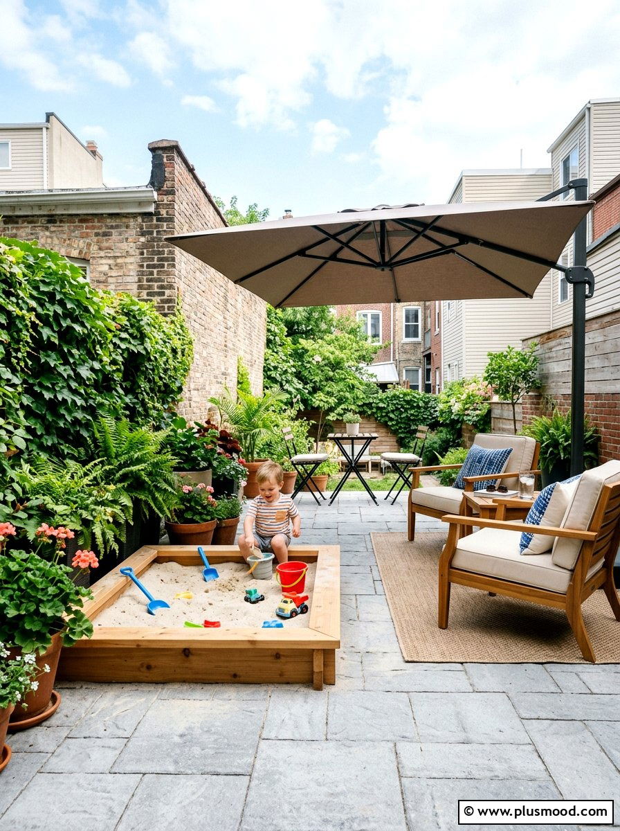Small Patio Sandbox - 25 small backyard ideas with sandbox