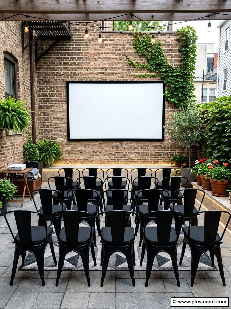 Small Patio Theater Seating - 25 small backyard ideas with movie screen