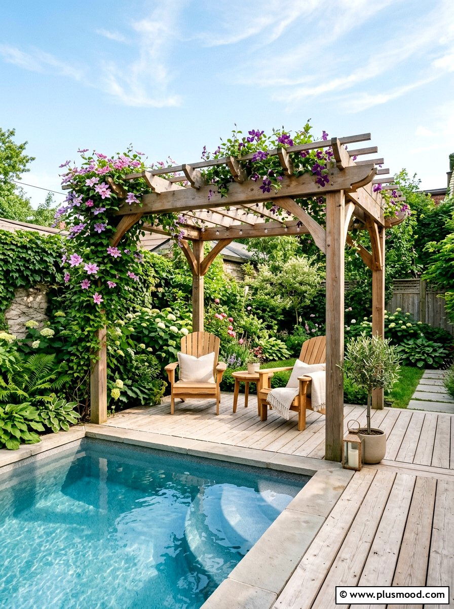 Small Pool Backyard Pergola - 25 pool landscaping ideas with pergola and vines