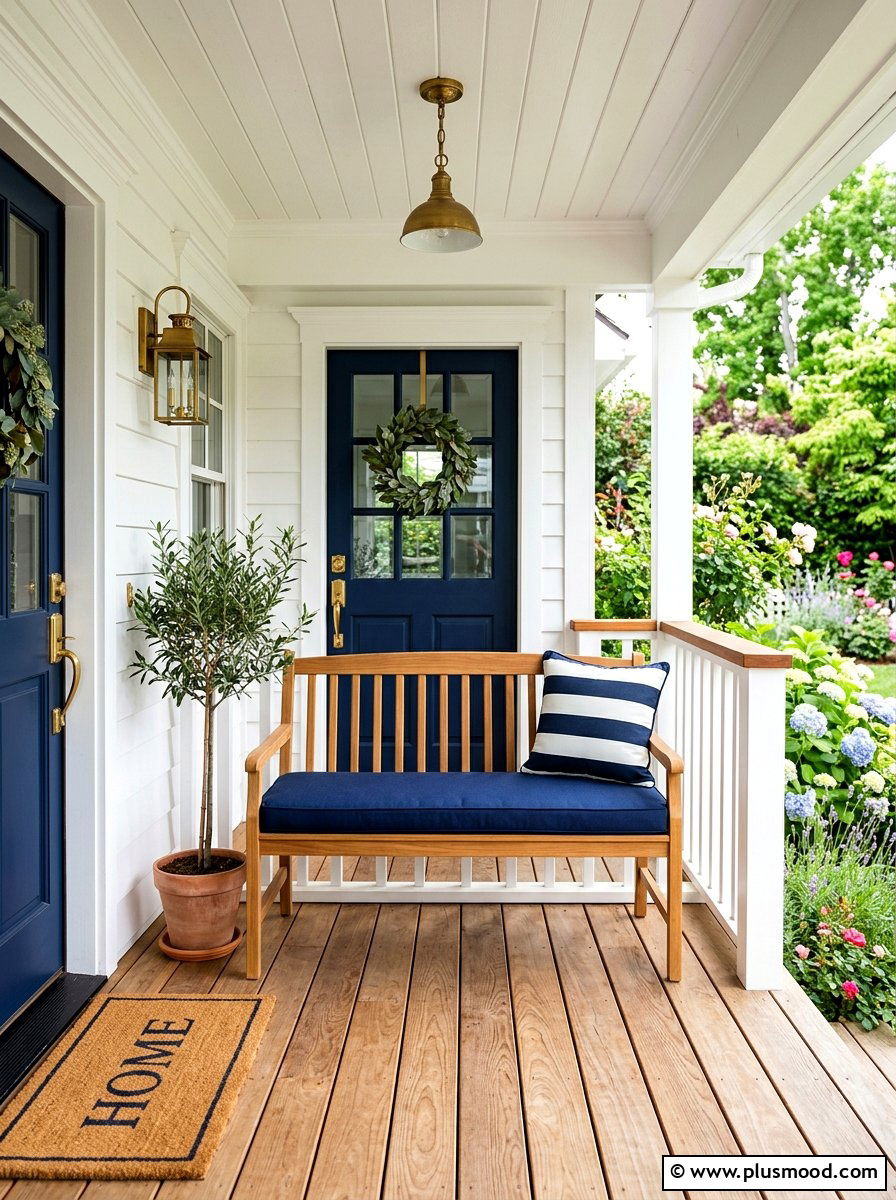 Small Porch Bench - 25 summer narrow porch ideas