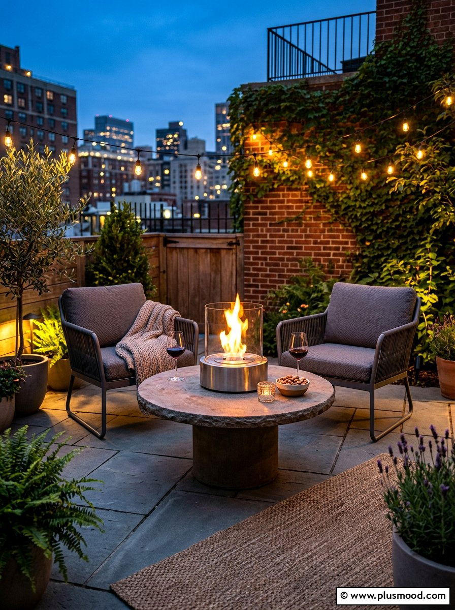 Small Scale Outdoor Fire Pit - 25 summer compact outdoor living ideas