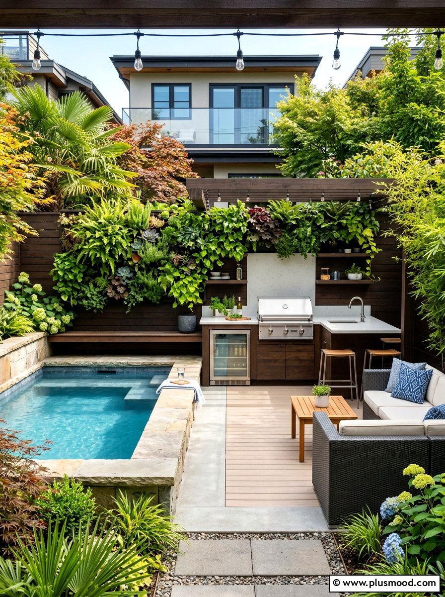 Small Space Pool Kitchen - 25 pool landscaping ideas with outdoor kitchen