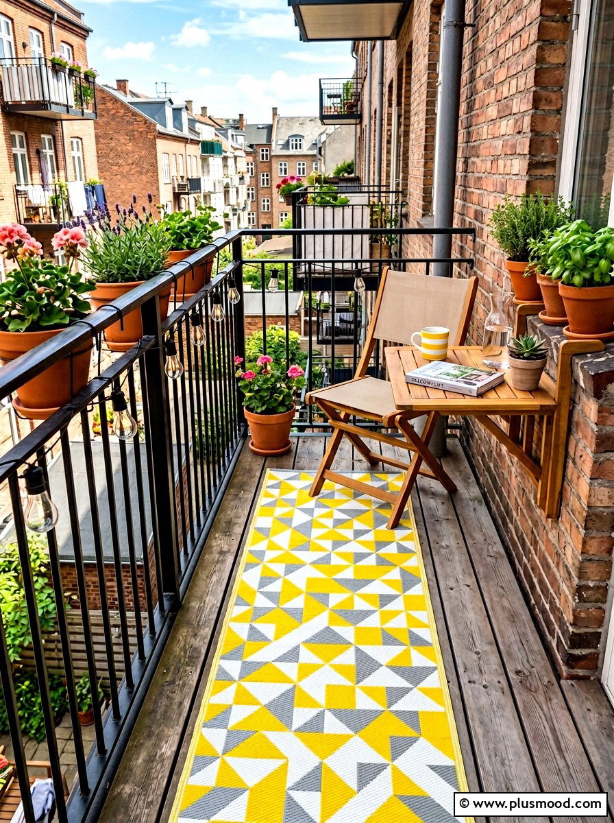 Small Space Runner - 25 summer balcony rug ideas