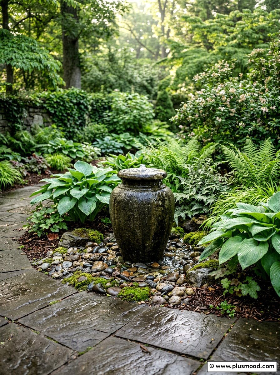 Small Water Feature - 25 small backyard ideas with yoga space
