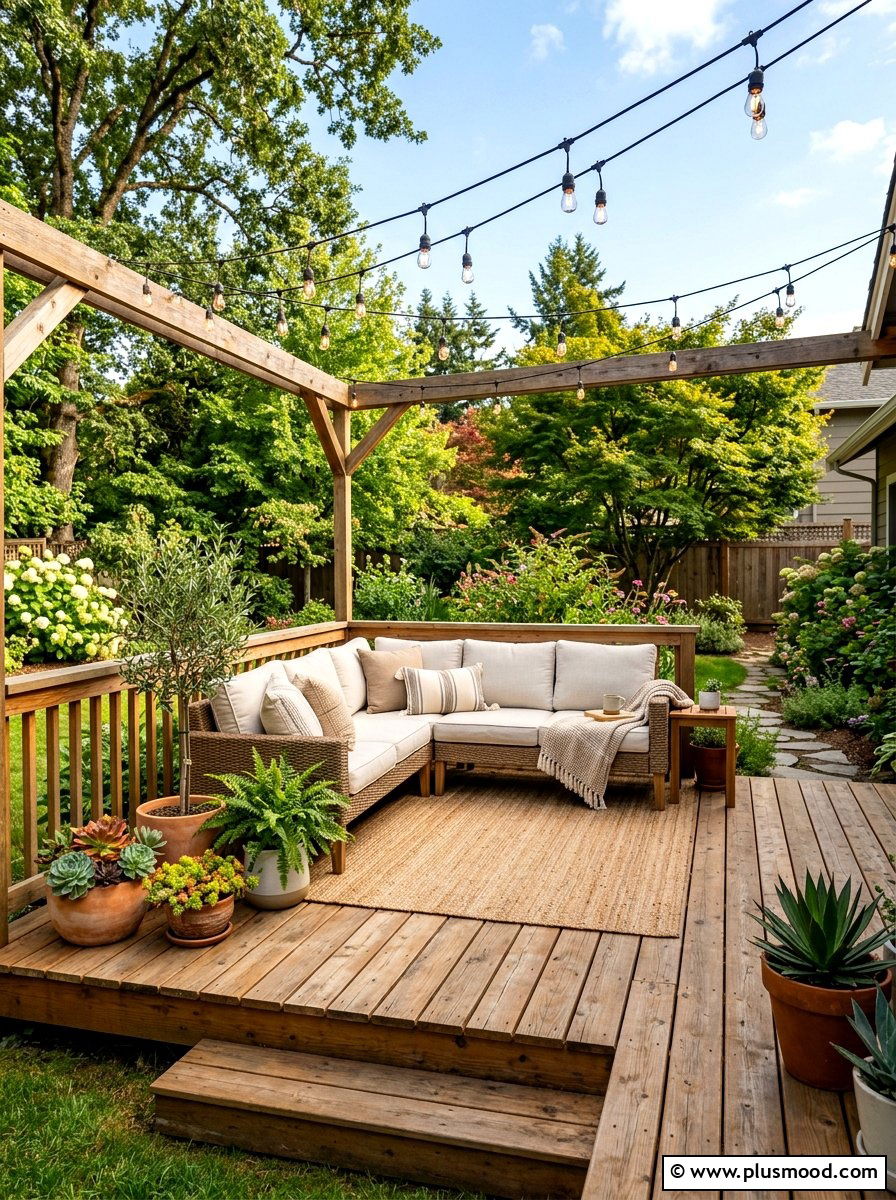 Small Wooden Deck - 25 small backyard ideas low maintenance