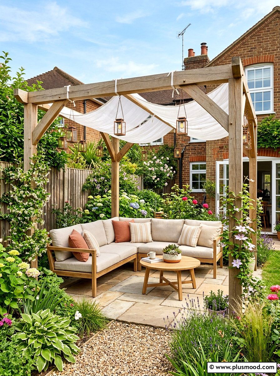 Small Wooden Pergola - 25 summer backyard ideas for small yards