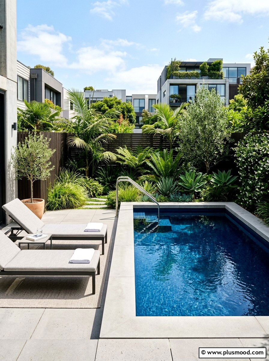 Small backyard plunge pool - 25 pool landscaping ideas for urban backyards
