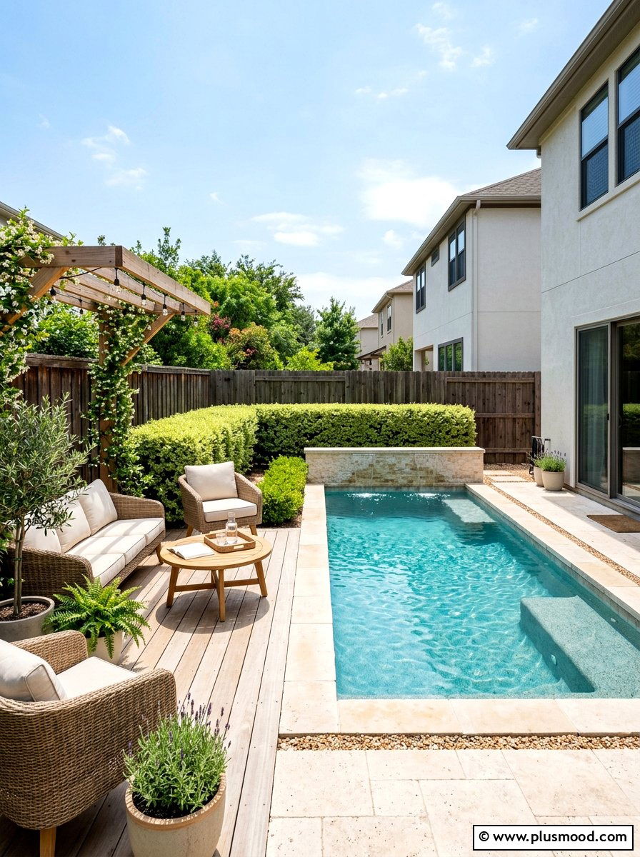 Small backyard pool hedge - 25 pool landscaping ideas with hedge border