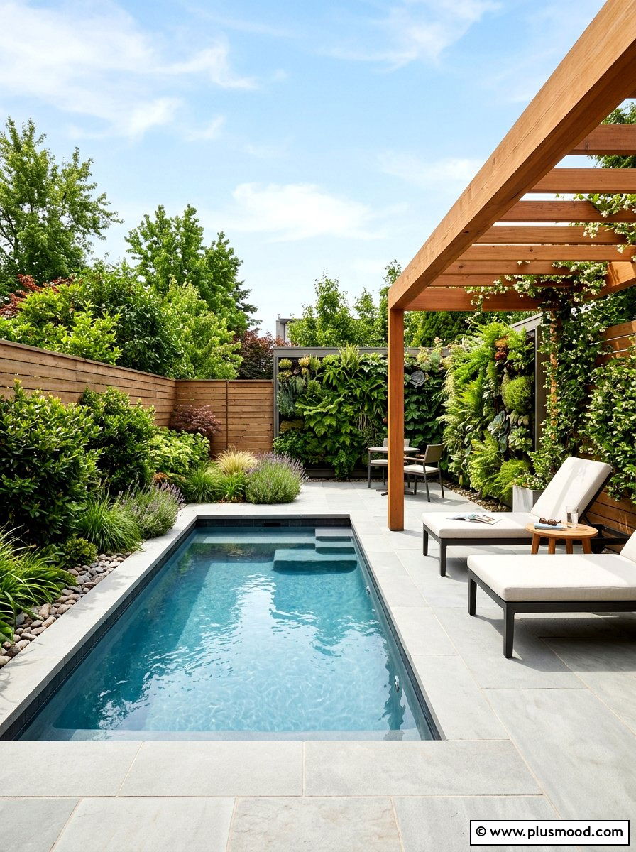 Small backyard pool pergola - 25 pool landscaping ideas with pergola shade