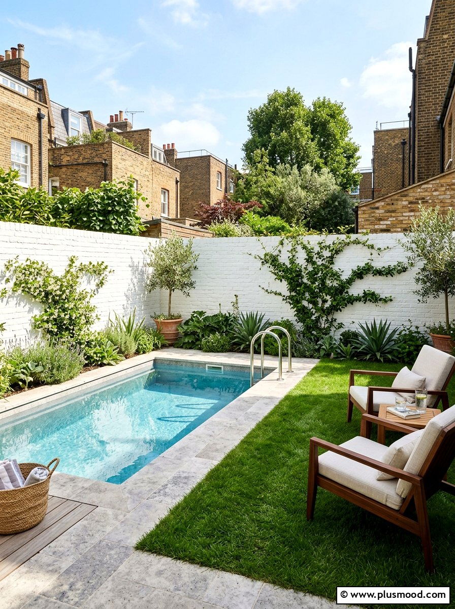 Small backyard pool with grass - 25 pool landscaping ideas with grass