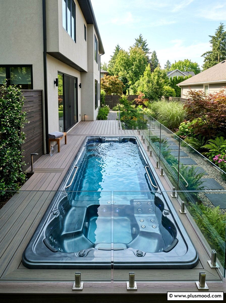 Small backyard swim spa - 25 small backyard ideas with hot tub