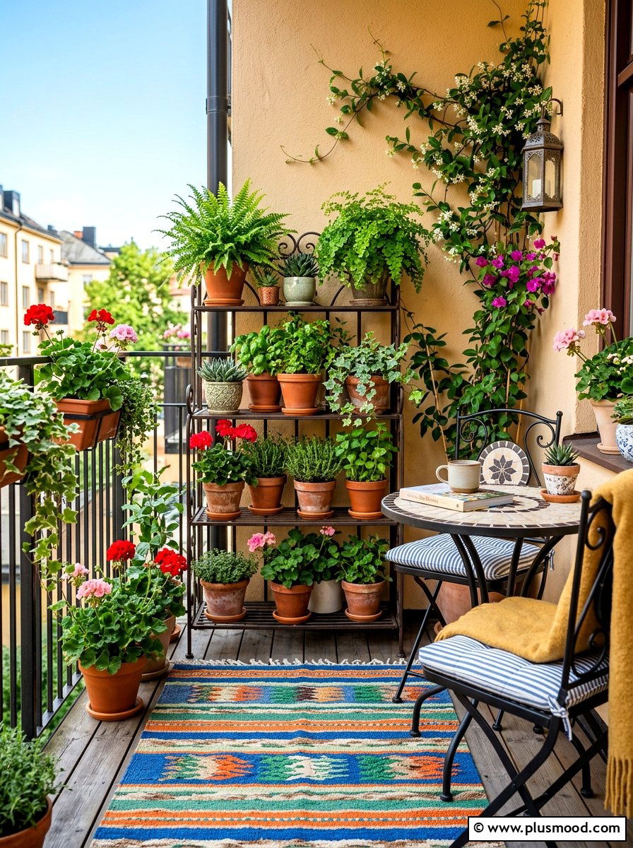 Small balcony garden corner - 25 late summer patio decor ideas