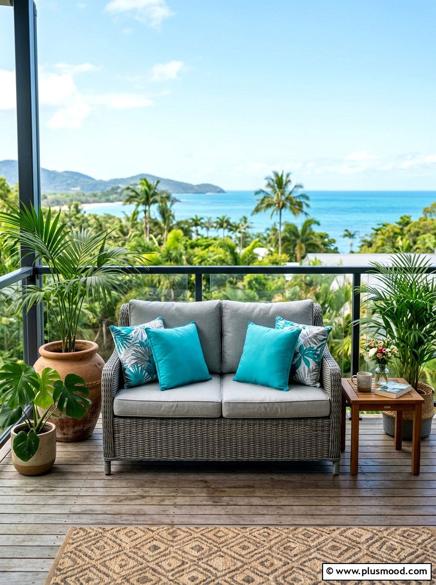 Small balcony sofa - 25 late summer balcony ideas