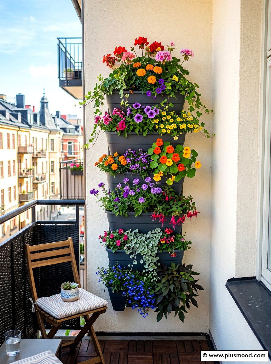 Small balcony vertical planter - 25 summer stacked planter ideas