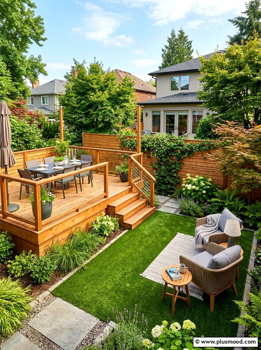 Small deck with turf - 25 small backyard ideas with artificial turf