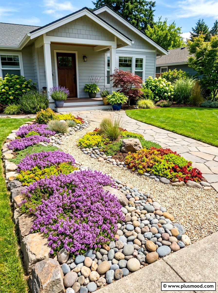Small front yard rock garden - 25 summer rock garden ideas
