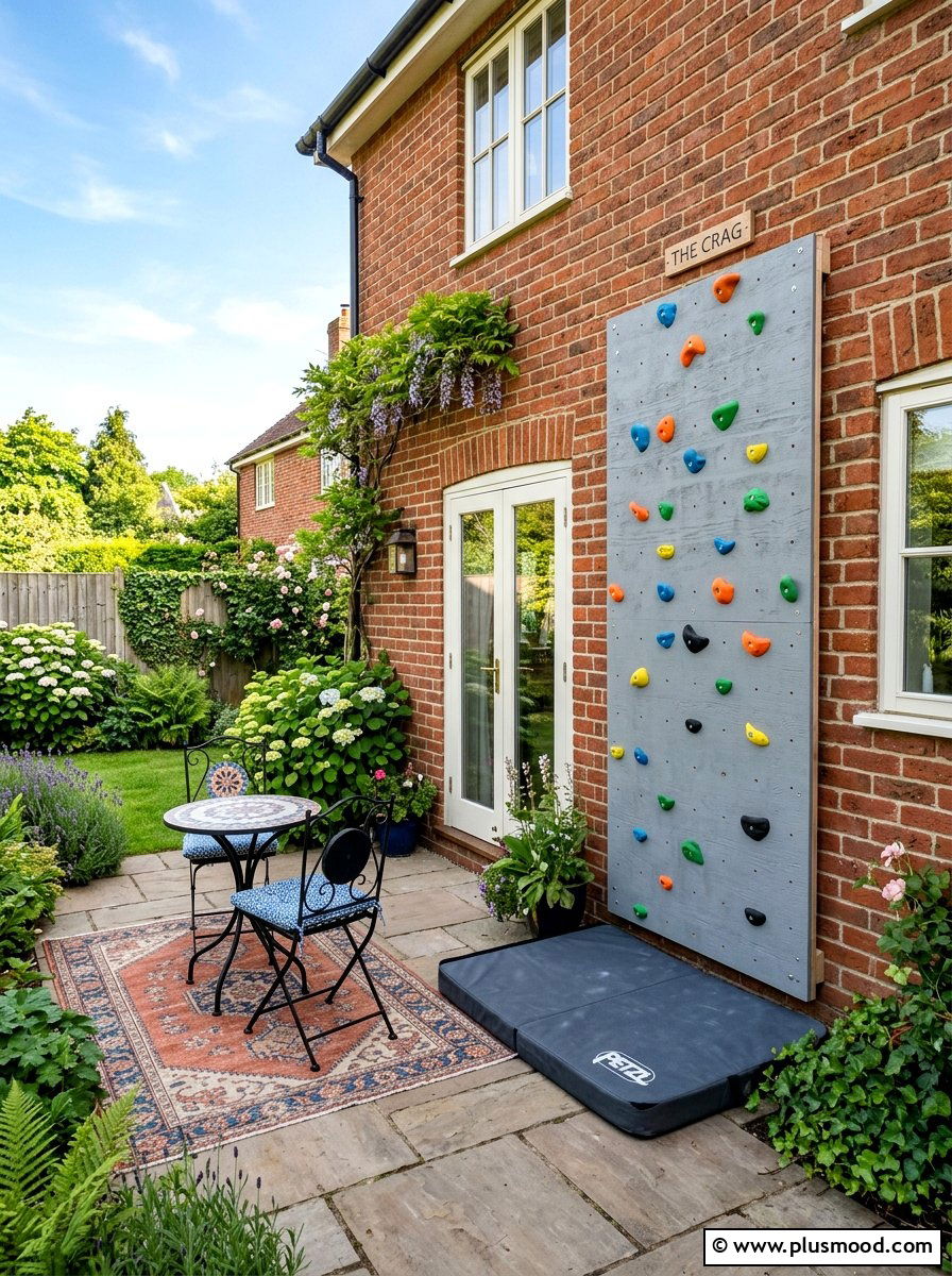 Small patio bouldering wall - 25 small backyard ideas with climbing wall