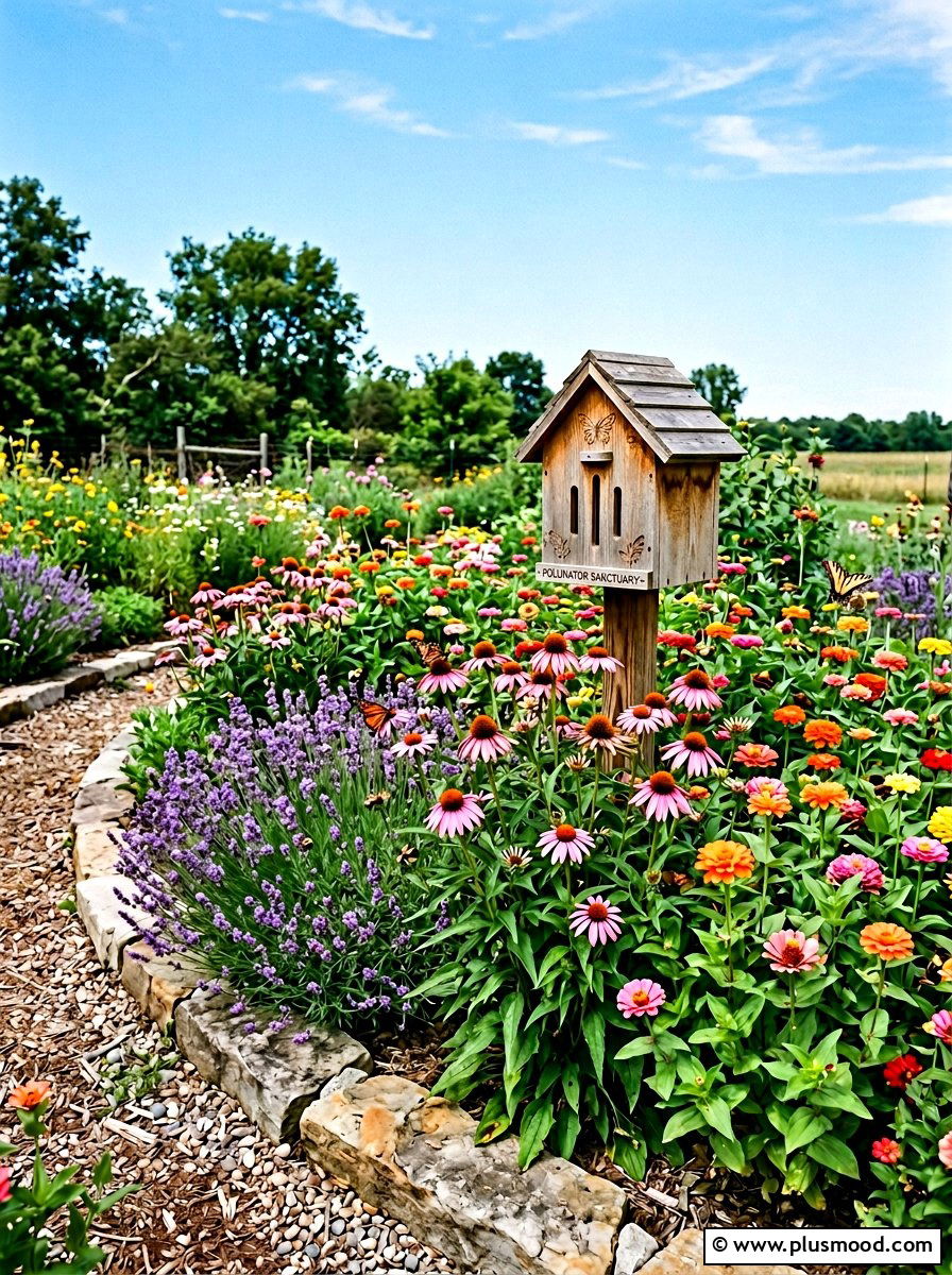 Small pollinator garden - 25 small backyard ideas with butterfly house