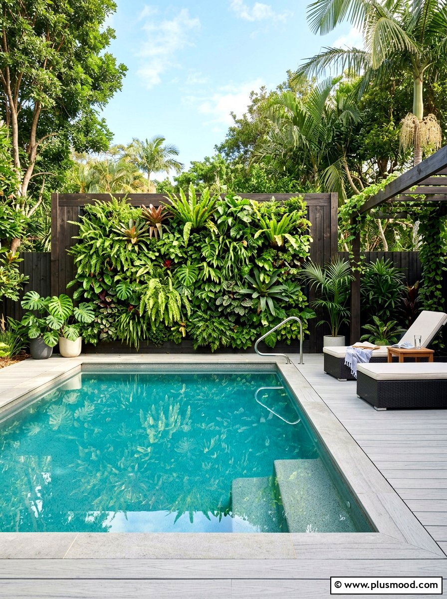 Small pool vertical garden - 25 pool landscaping ideas for small lots