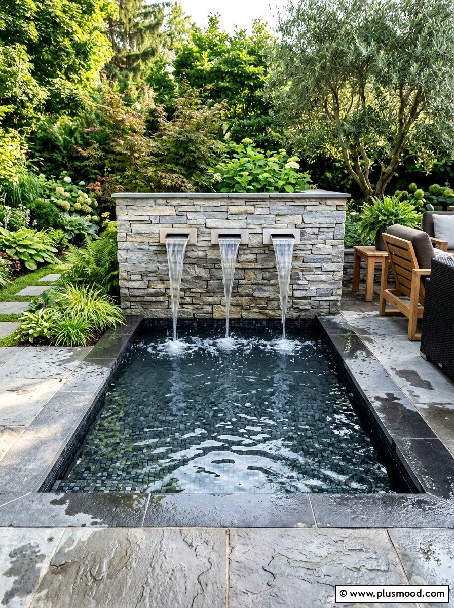 Small pool water feature - 25 pool landscaping ideas for urban backyards