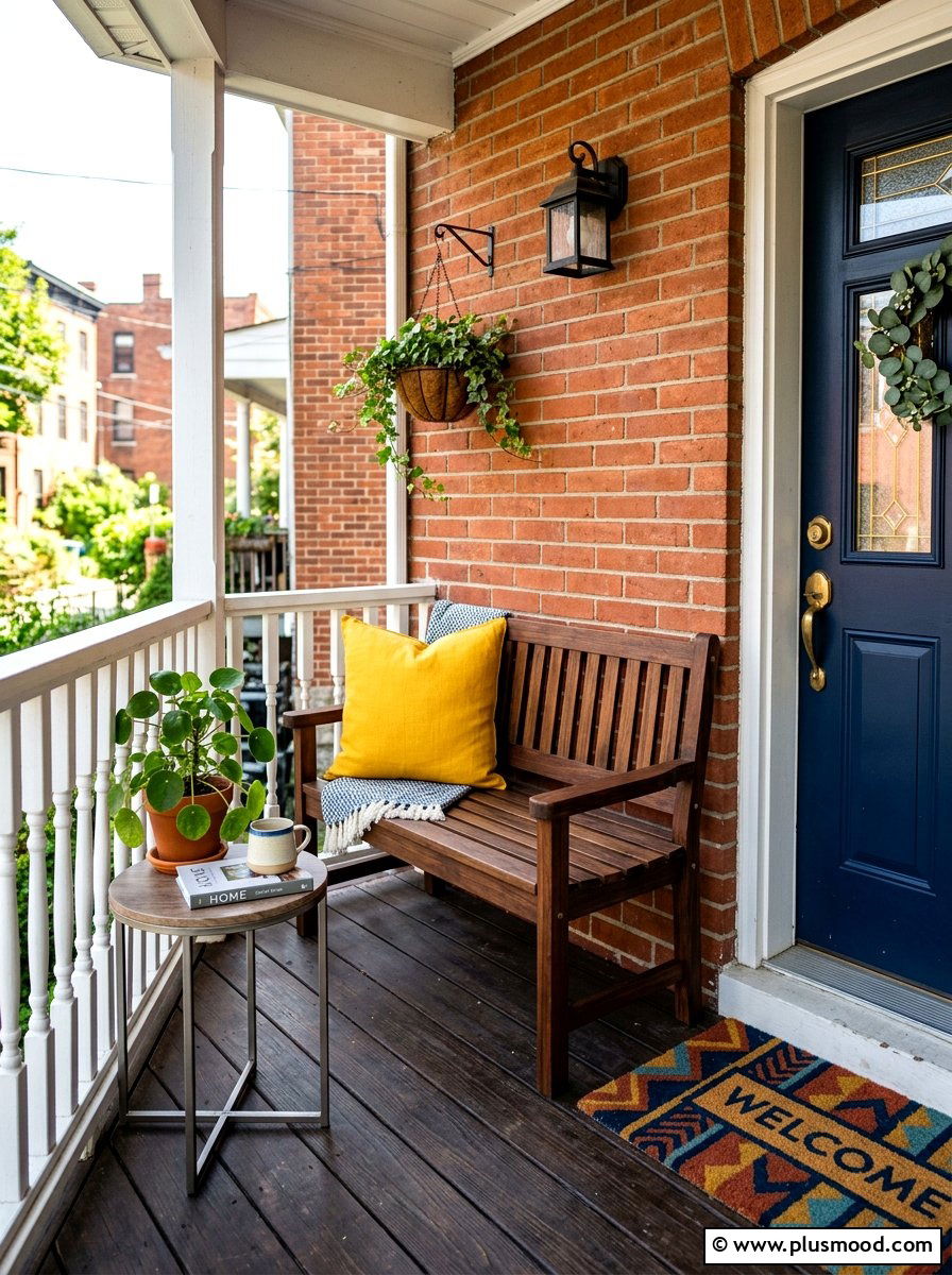 Small porch bench - 25 summer porch ideas