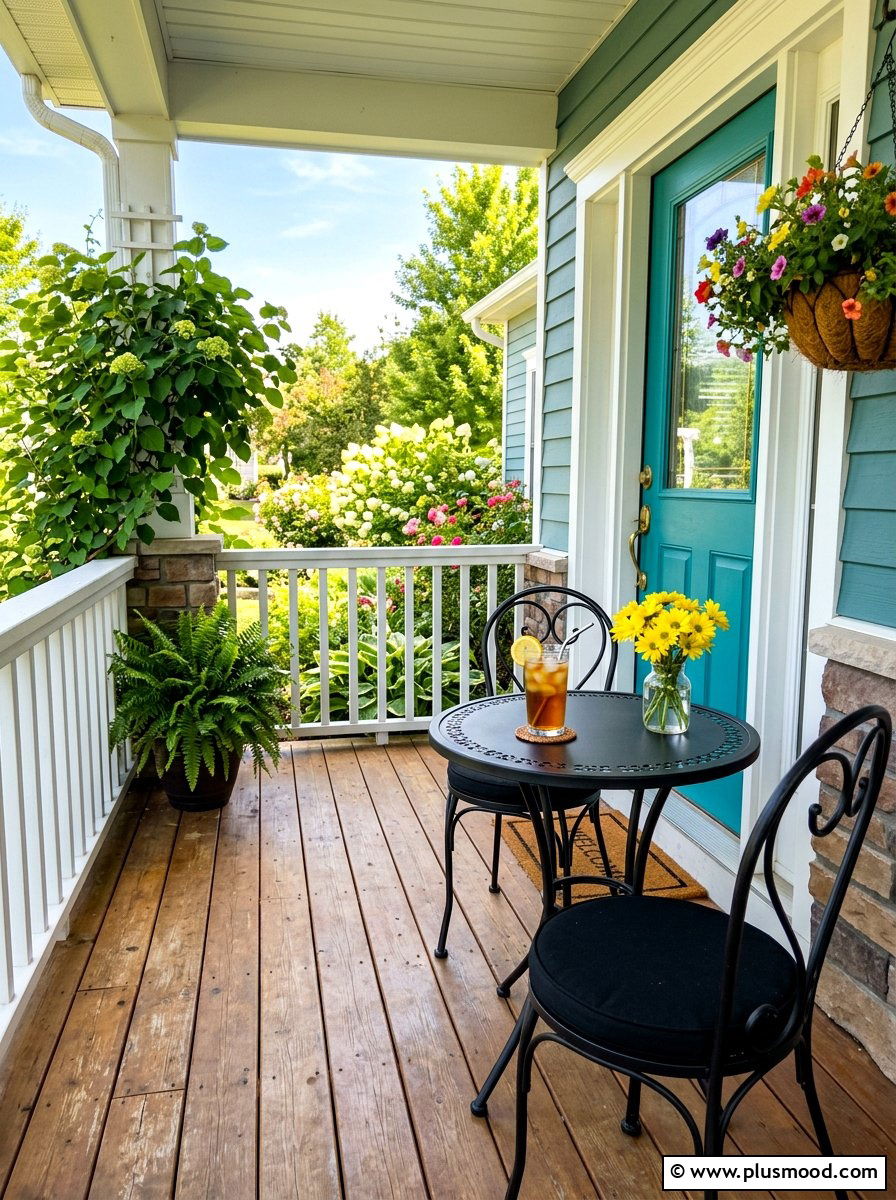 Small porch bistro set - 25 summer small porch curb appeal ideas