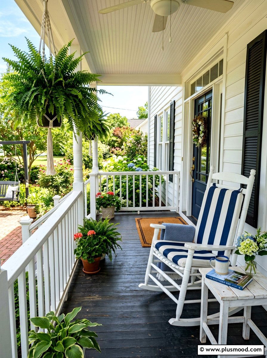Small porch rocking chair - 25 summer small porch curb appeal ideas