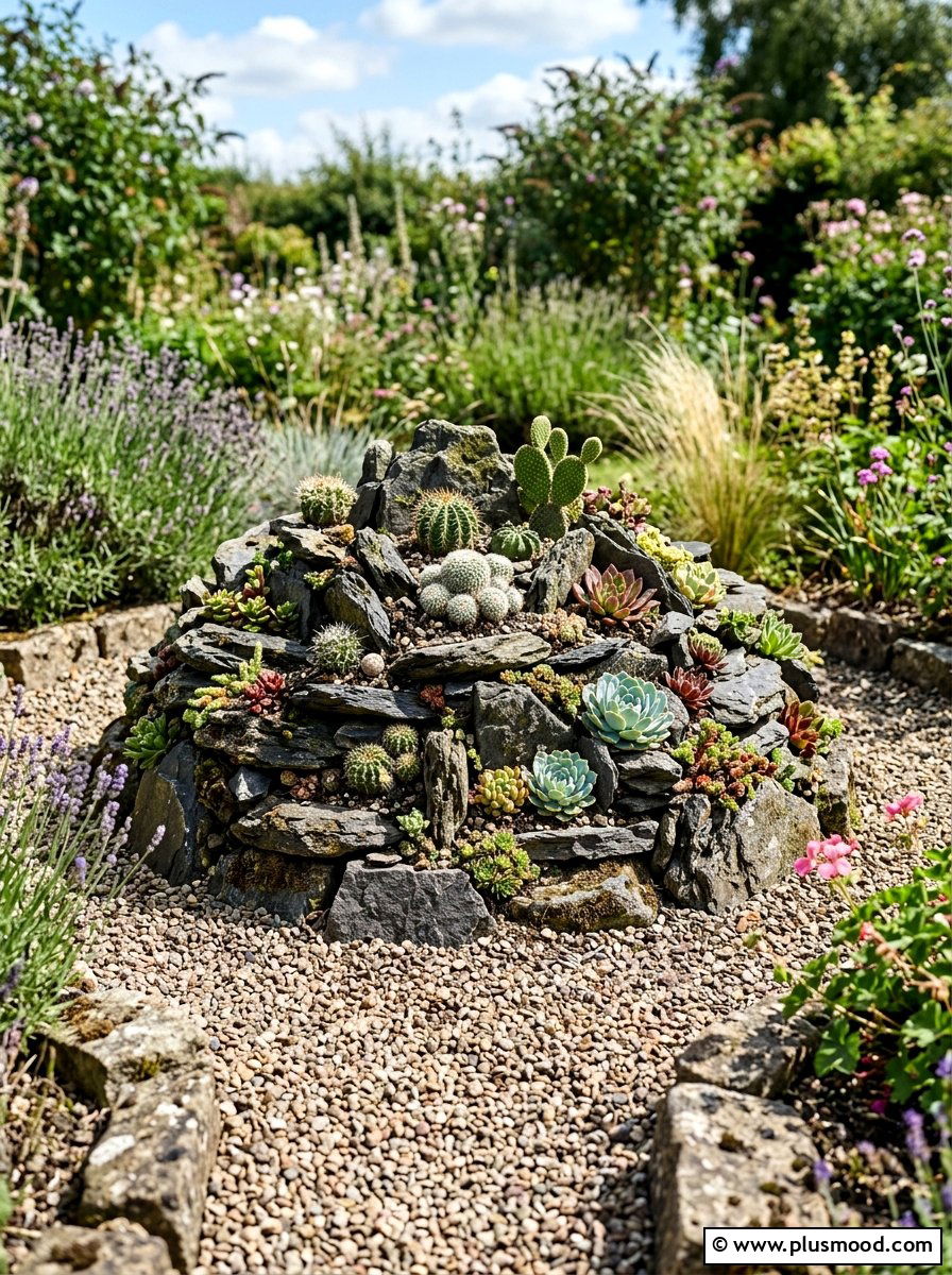 Small rockery - 25 small backyard ideas with cactus garden