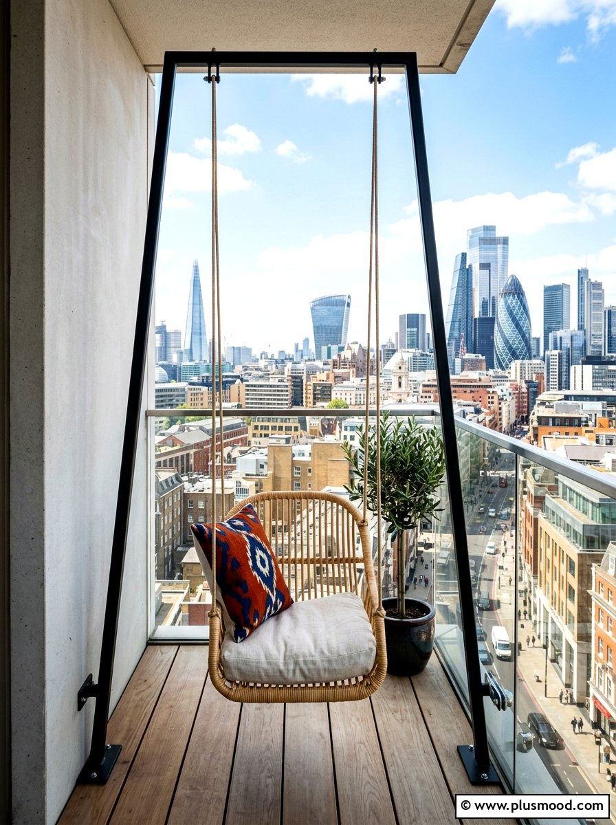 Small space swing - 25 summer balcony swing chair ideas