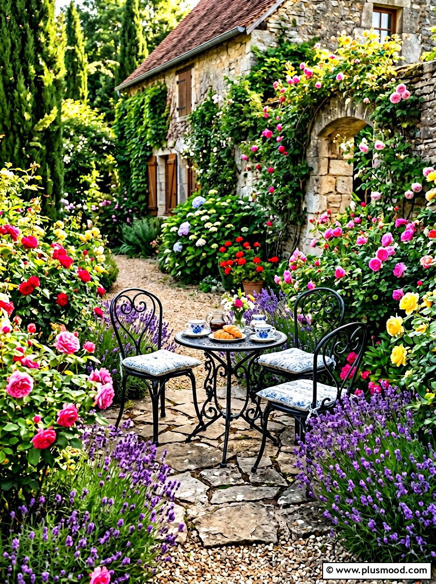 Small stone patio bistro - 25 cozy summer backyard ideas
