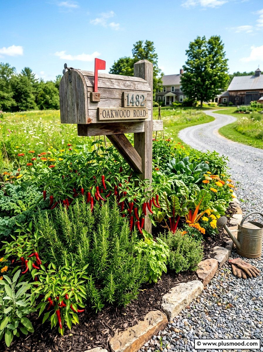 Small vegetable garden mailbox border - 25 summer mailbox landscaping ideas