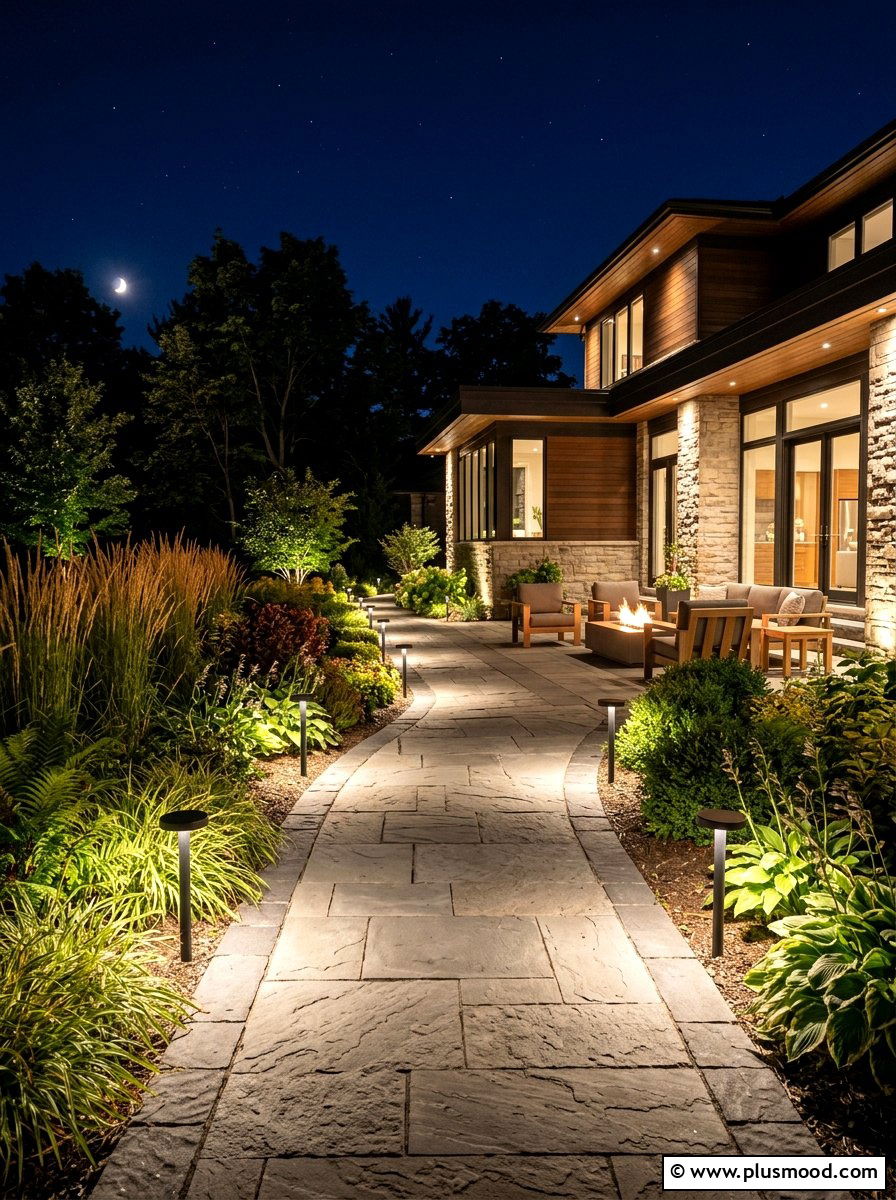 Smart LED Pathway Lighting - 25 summer backyard patio ideas