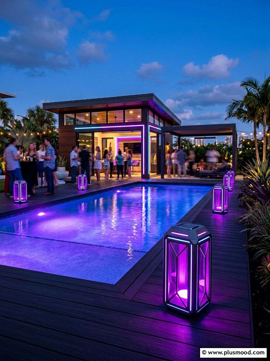 Smart Led Lanterns For Pool Lighting - 25 pool landscaping ideas with lanterns