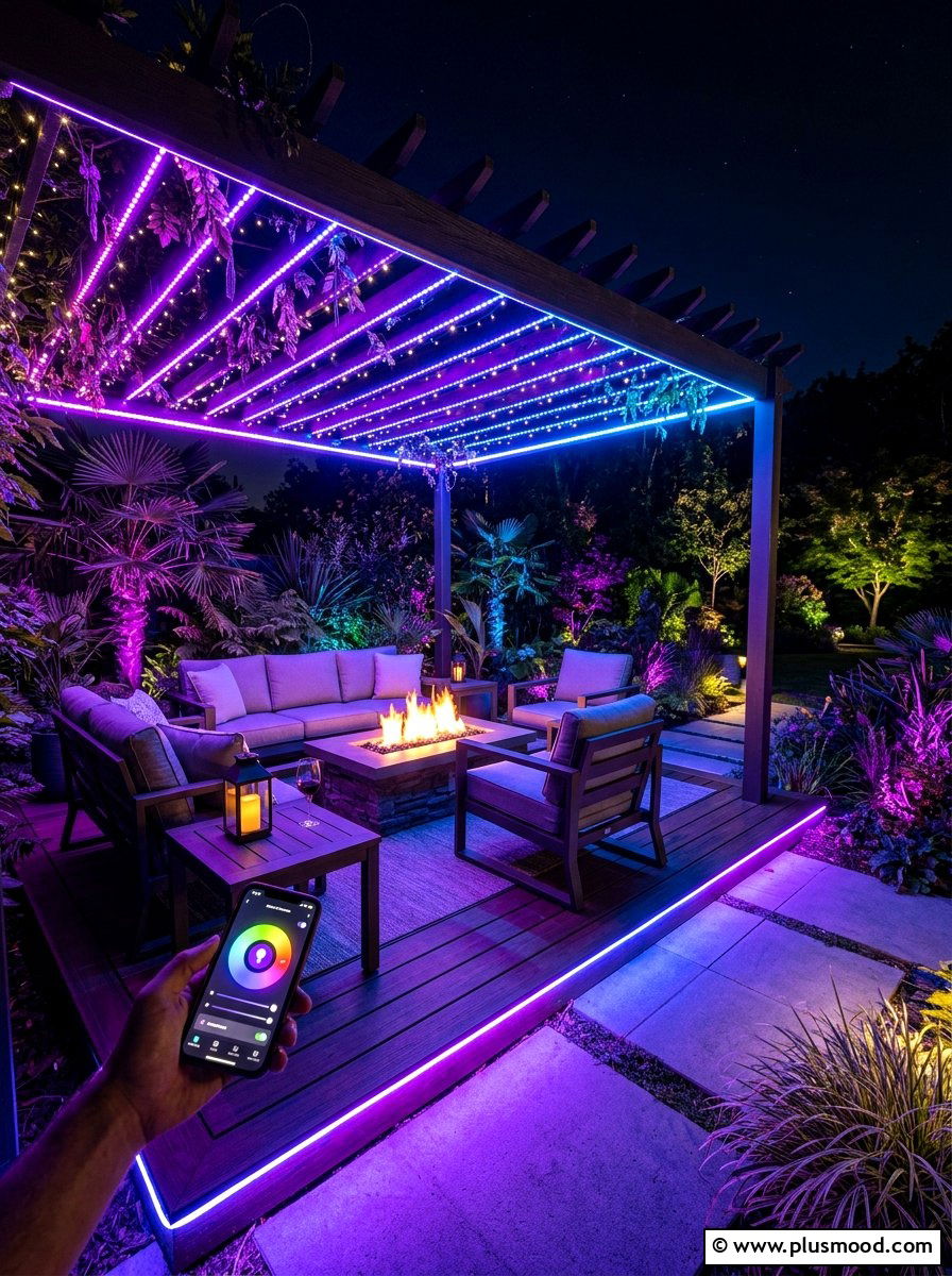 Smart color changing lights - 25 summer landscape lighting ideas