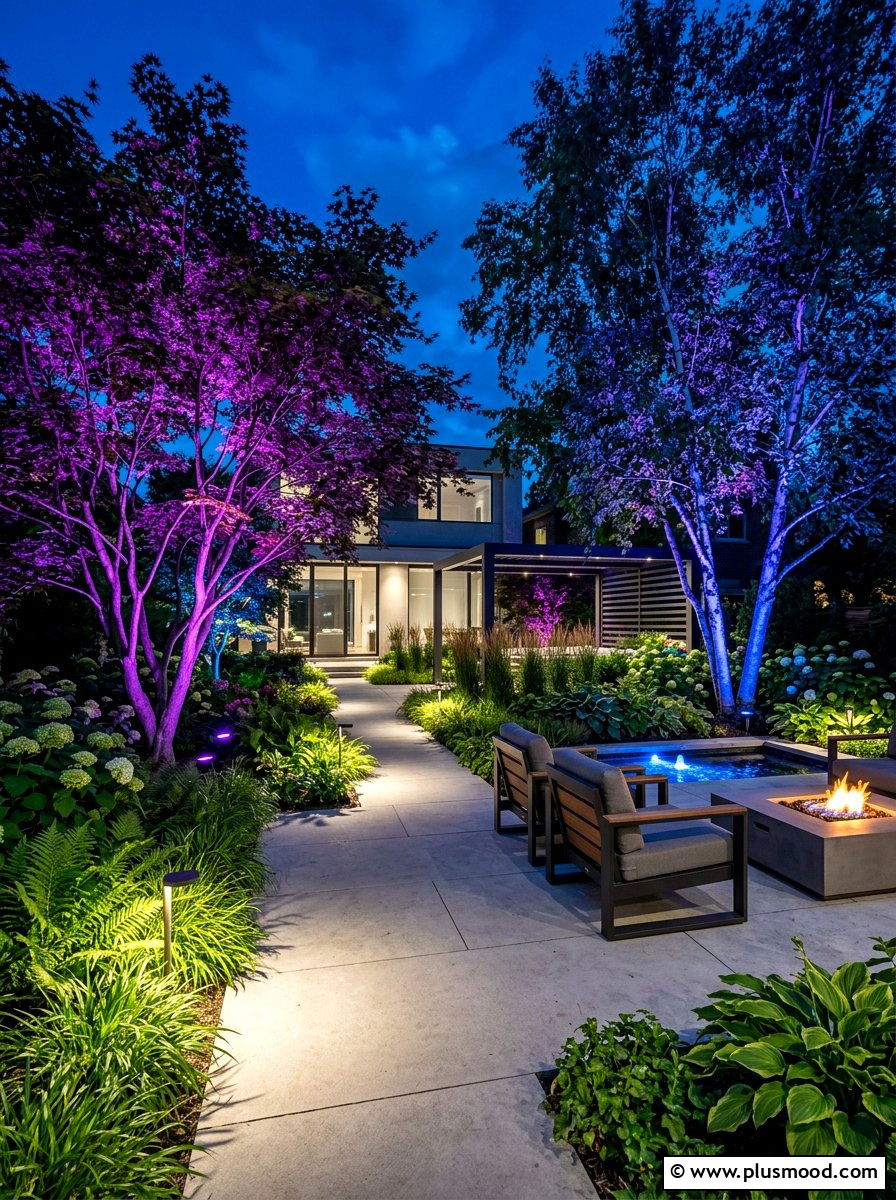 Smart color landscape lighting - 25 summer outdoor lighting ideas for parties
