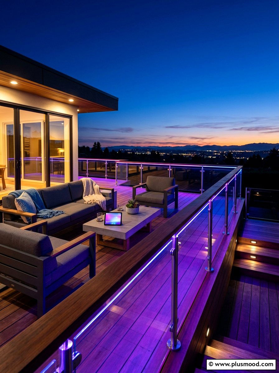 Smart color led lights - 25 summer deck party ideas