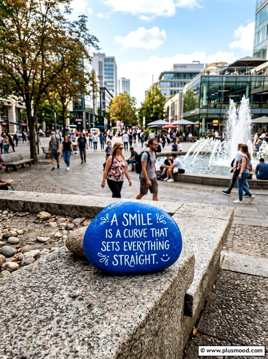 Smile Quote Rock - 25 painted rock ideas with quotes