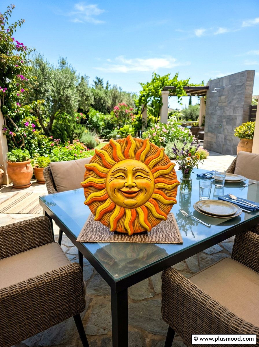 Smiling Sun Stone - 25 painted rock ideas with faces